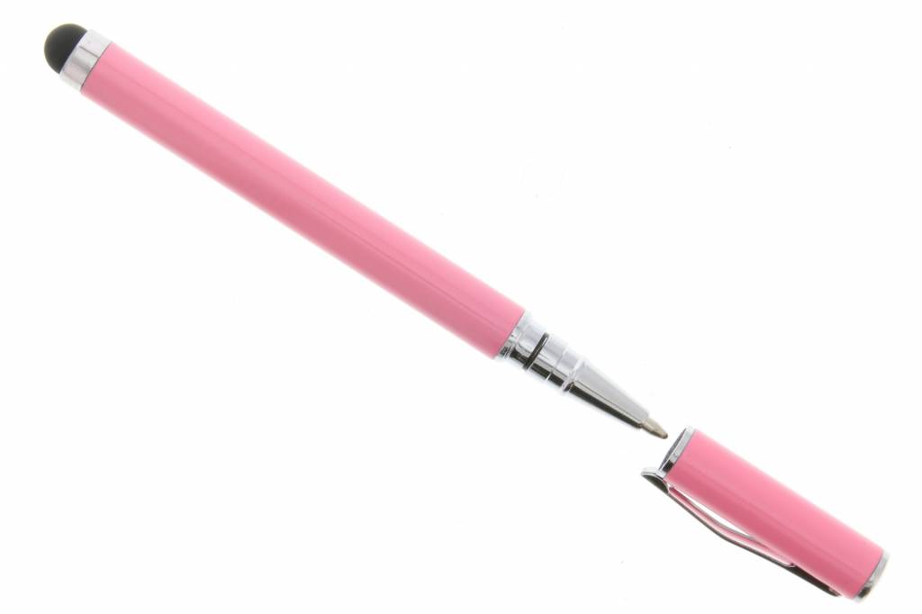 Image of Roze compacte stylus pen met balpen