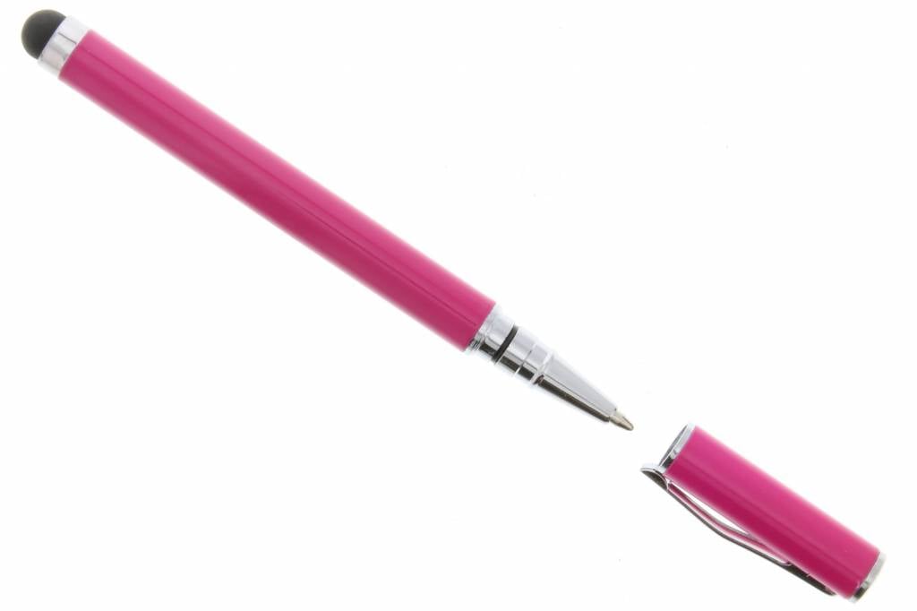 Image of Fuchsia compacte stylus pen met balpen