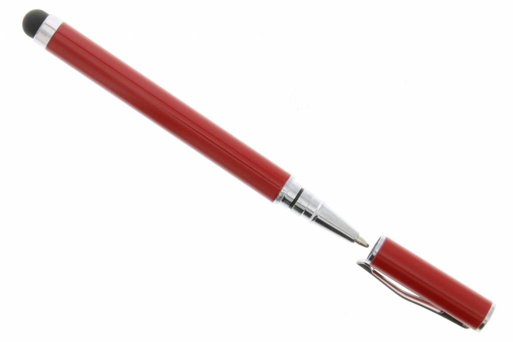 Image of Rode ompacte stylus pen met balpen