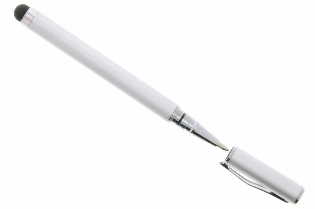 Image of Zilveren compacte stylus pen met balpen