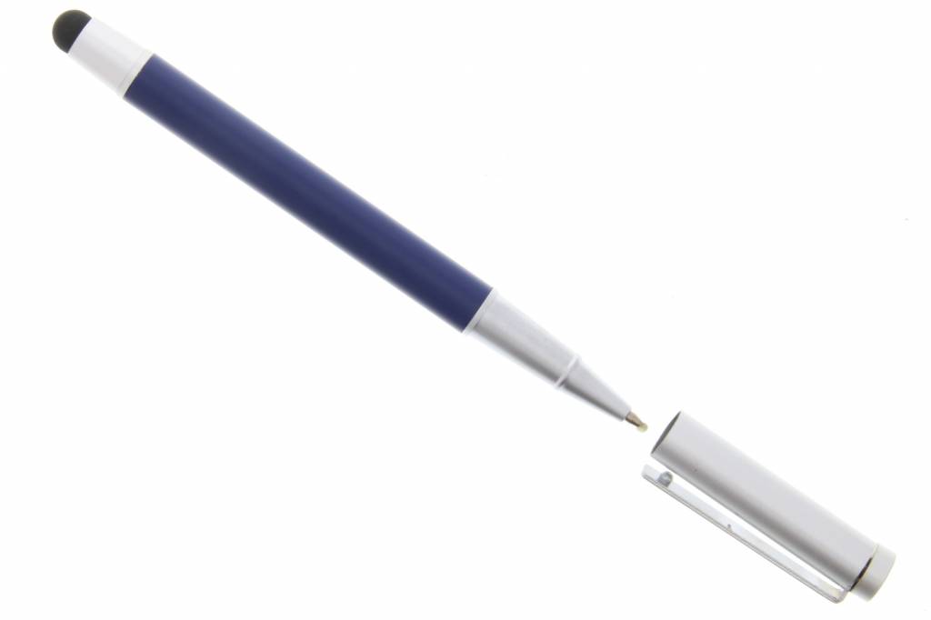 Image of Luxe aluminium stylus pen met balpen - Donkerblauw