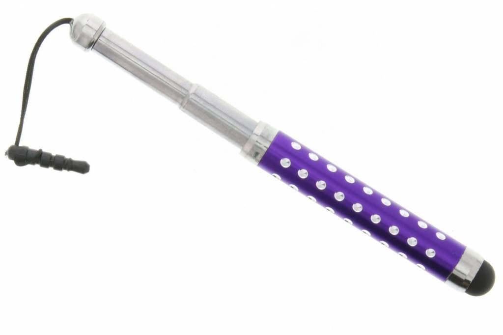 Image of Mini telescopische touchscreen stylus met glitters - Paars