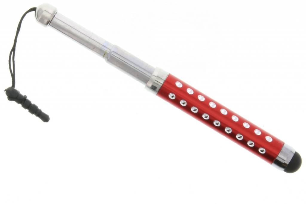 Image of Mini telescopische touchscreen stylus met glitters - Rood