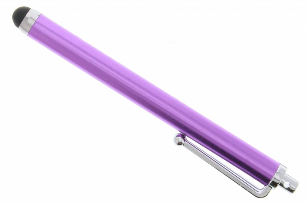 Image of Stylus touchscreen pen met clip - Paars