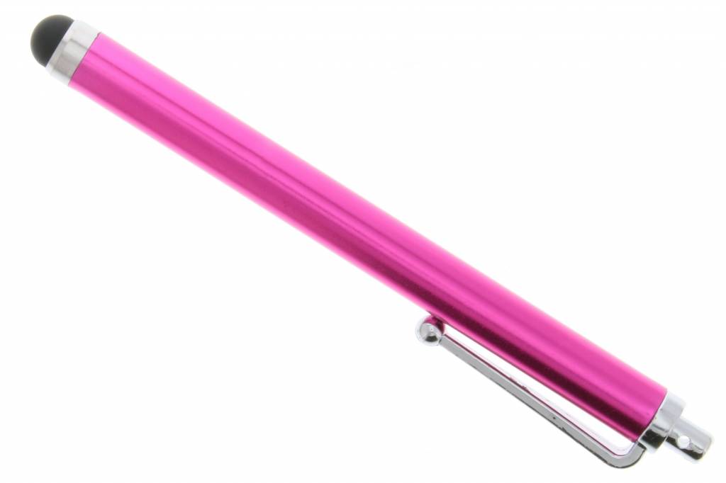 Image of Stylus touchscreen pen met clip - Fuchsia