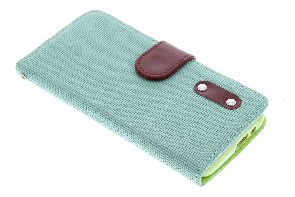 Image of Groene linnen look TPU booktype hoes voor de HTC One M9