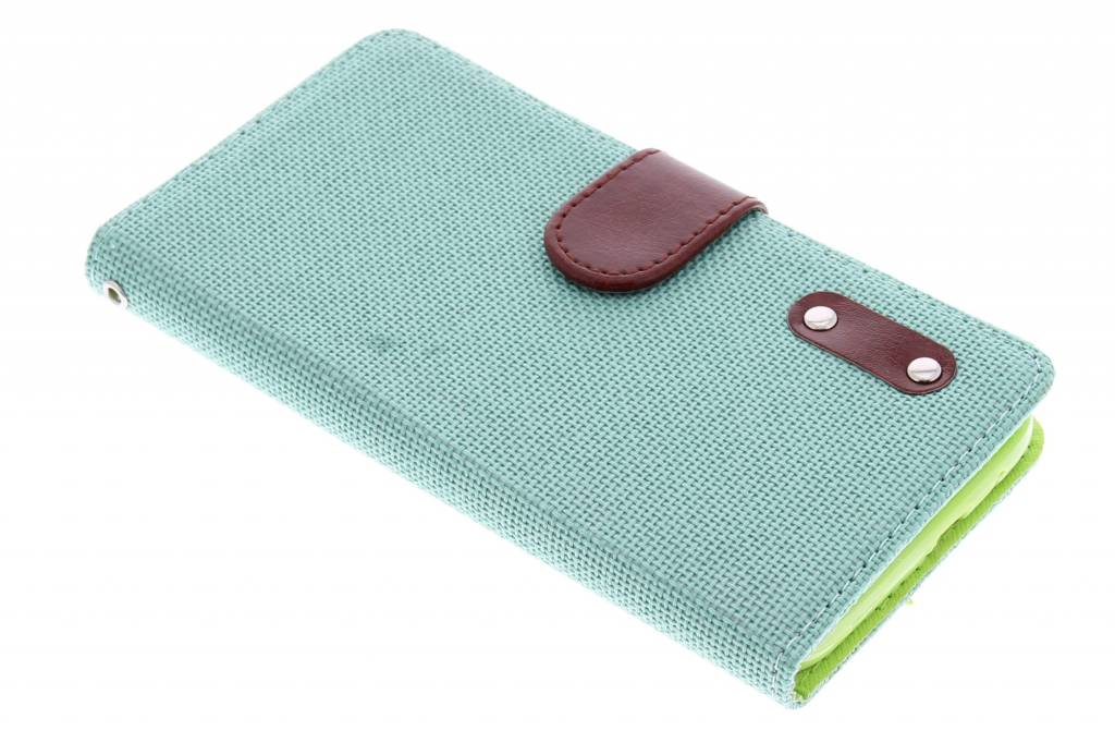 Image of Groene linnen look TPU booktype hoes voor de Huawei Ascend G7