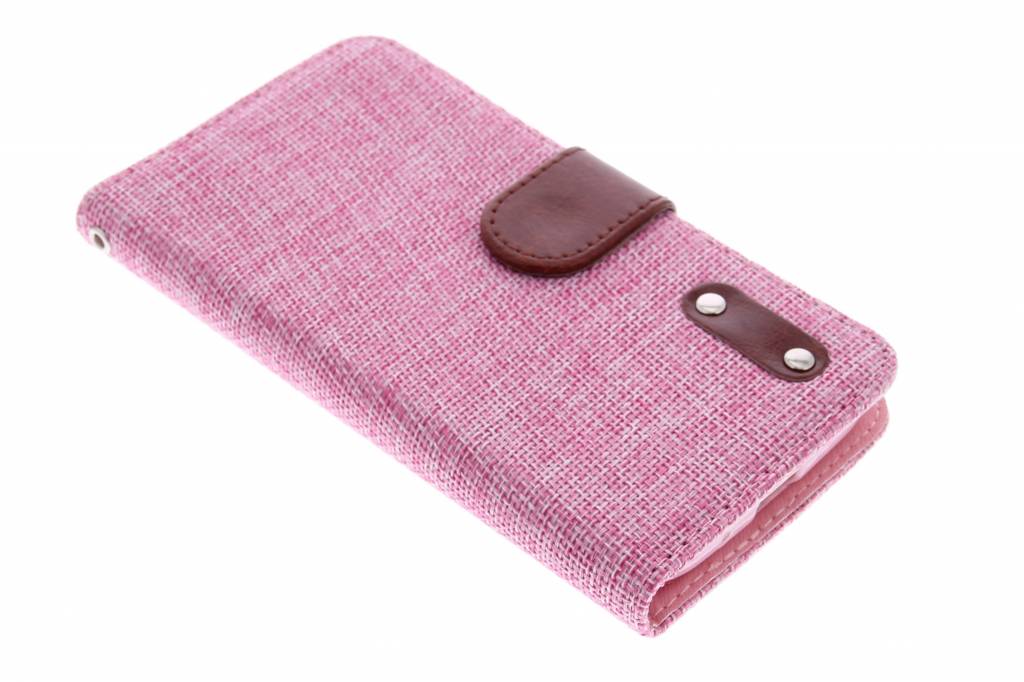 Image of Roze linnen look TPU booktype hoes voor de Samsung Galaxy Grand (Neo)