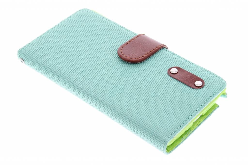 Image of Groene linnen look TPU booktype hoes voor de Samsung Galaxy Note 4