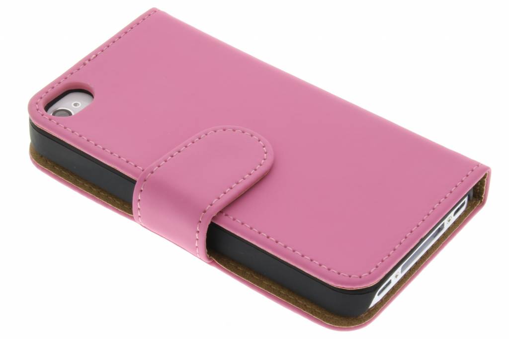 Image of Roze effen booktype hoes voor de iPhone 4s