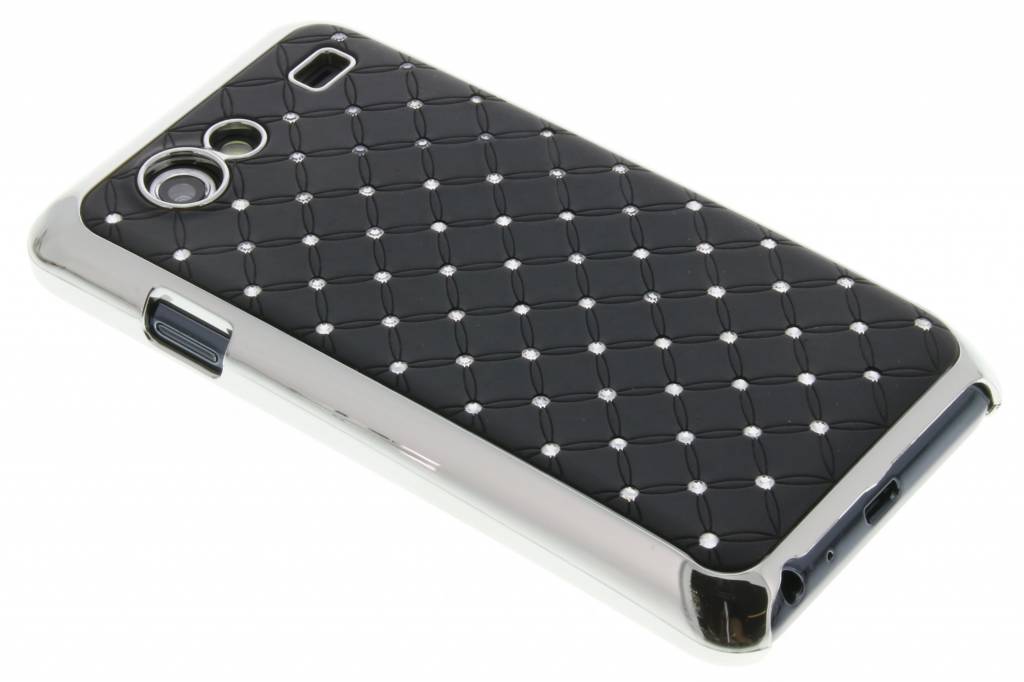 Image of Zwart stijlvol backcover hoesje met strass-steentjes voor Samsung Galaxy S Advance i9070