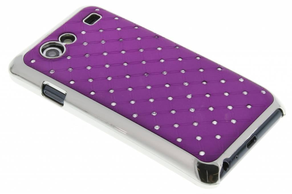 Image of Paars stijlvol backcover hoesje met strass-steentjes voor Samsung Galaxy S Advance i9070