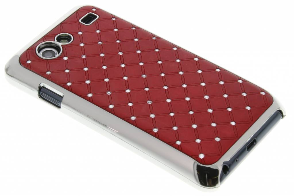 Image of Rood stijlvol backcover hoesje met strass-steentjes voor Samsung Galaxy S Advance i9070