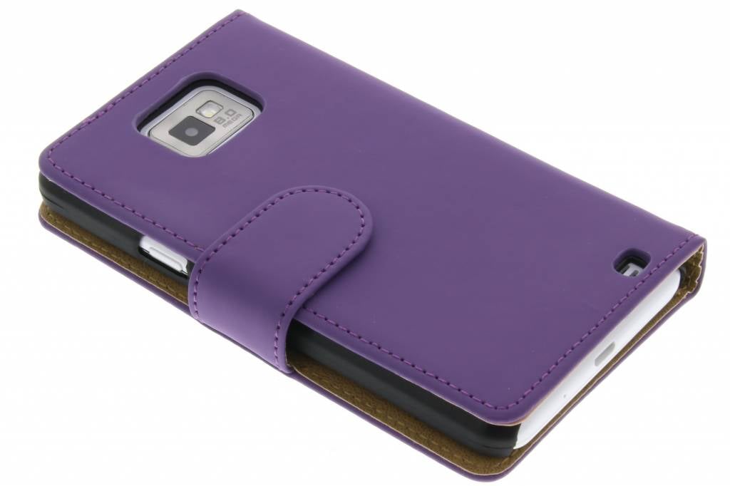 Image of Paars effen booktype hoes voor de Samsung Galaxy S2 (Plus)