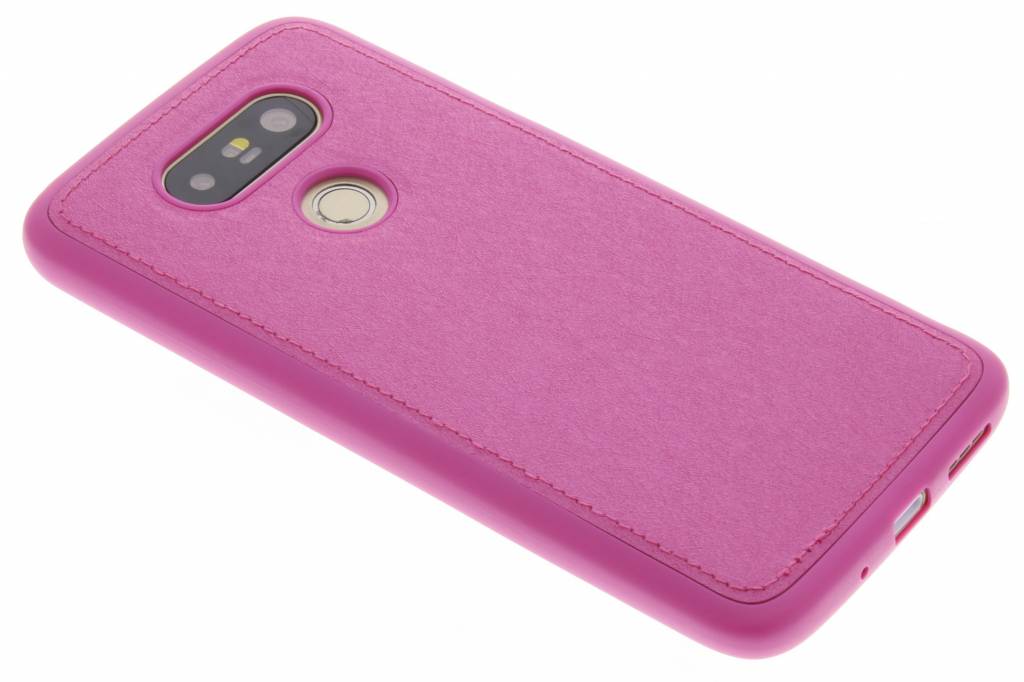 Image of Fuchsia metallic lederen TPU case voor de LG G5 (SE)