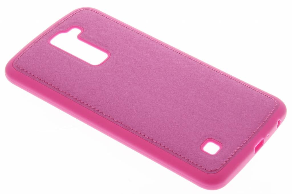 Image of Fuchsia metallic lederen TPU case voor de LG K10