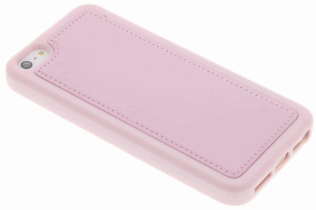 Image of Roze lederen TPU case voor de iPhone 5 / 5s / SE