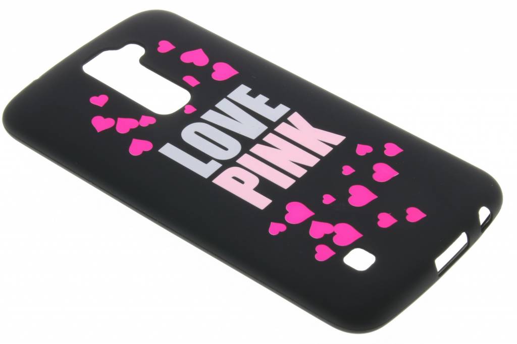 Image of I love pink glow in the dark TPU case voor de LG K10