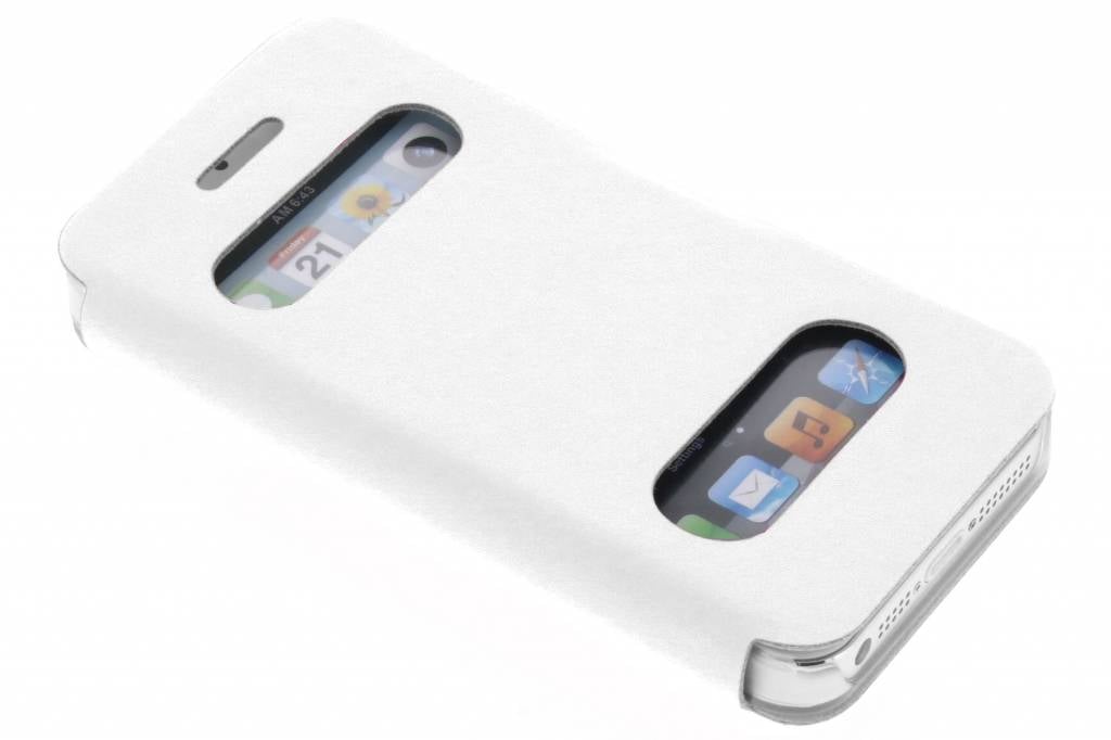 Image of Witte luxe slim booktype hoes met venster voor de iPhone 4 / 4s