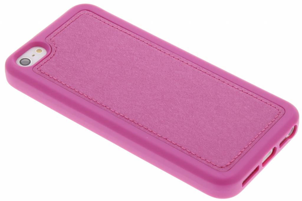 Image of Fuchsia metallic lederen TPU case voor de iPhone 5 / 5s / SE