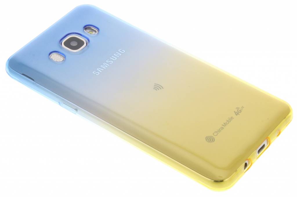 Image of Blauw / Geel tweekleurig TPU siliconen hoesje voor de Samsung Galaxy J5 (2016)