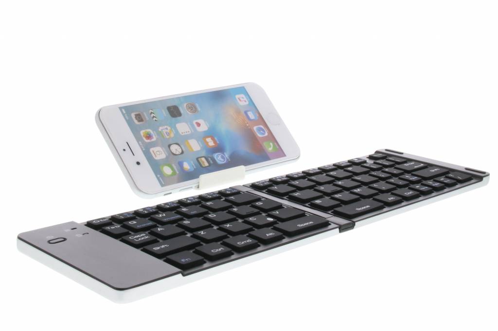 Image of Foldable Bluetooth Keyboard met standaard voor smartphones en tablets - Zilver