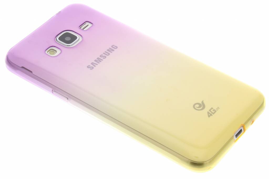 Image of Paars/geel transparant TPU siliconen hoesje voor de Samsung Galaxy J3 / J3 (2016)