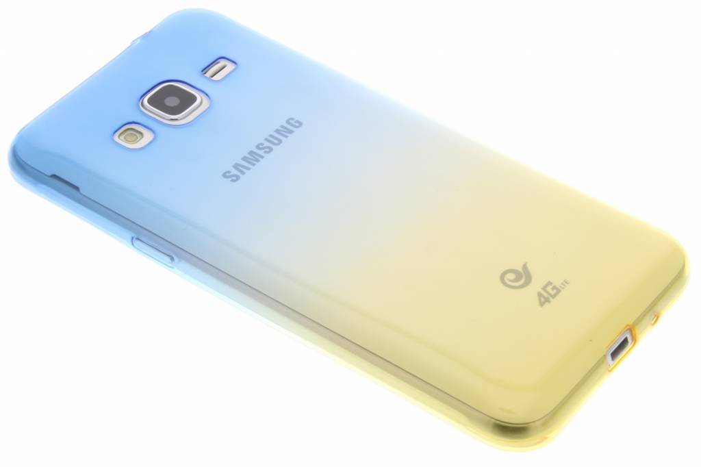 Image of Blauw/geel transparant TPU siliconen hoesje voor de Samsung Galaxy J3 / J3 (2016)