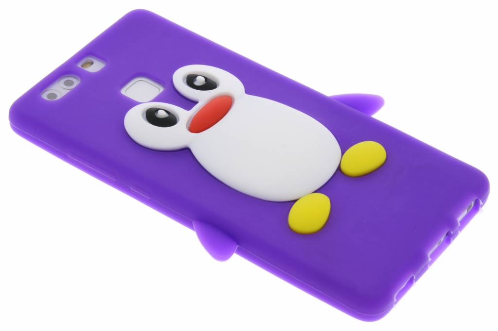 Image of Paars pinguin siliconen hoesje voor de Huawei P9