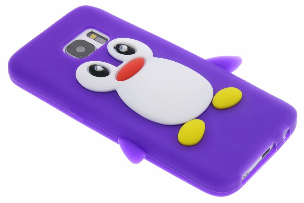 Image of Paars pinguin siliconen hoesje voor de Samsung Galaxy S7