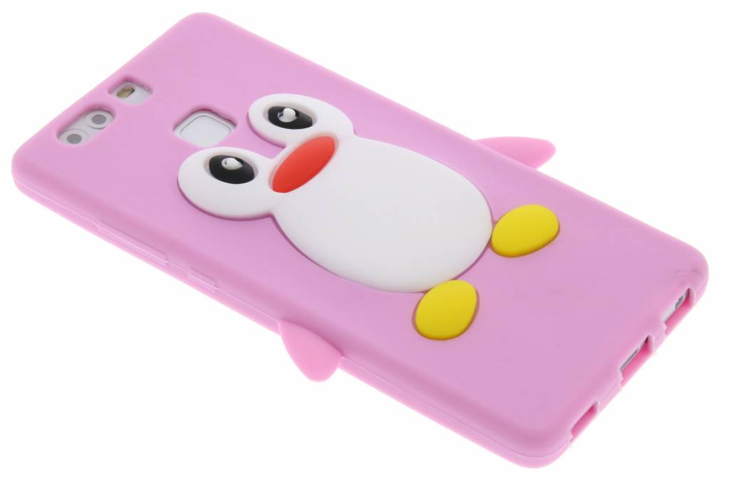 Image of Roze pinguin siliconen hoesje voor de Huawei P9