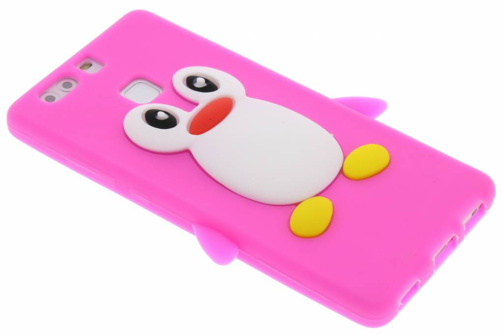 Image of Fuchsia pinguin siliconen hoesje voor de Huawei P9