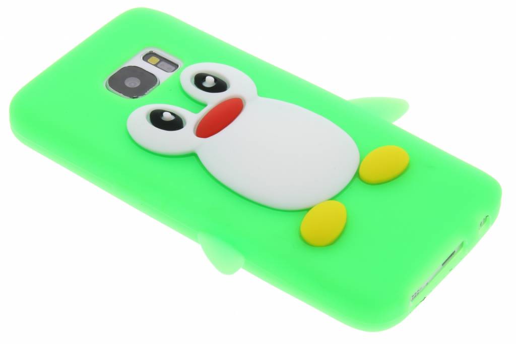 Image of Neon groen pinguin siliconen hoesje voor de Samsung Galaxy S7
