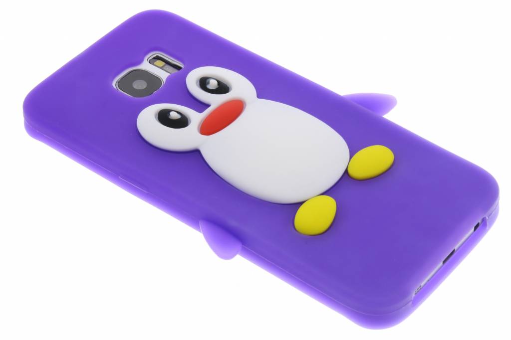 Image of Paars pinguin siliconen hoesje voor de Samsung Galaxy S7 Edge