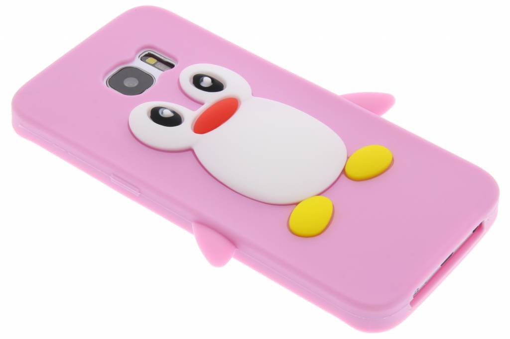 Image of Roze pinguin siliconen hoesje voor de Samsung Galaxy S7 Edge