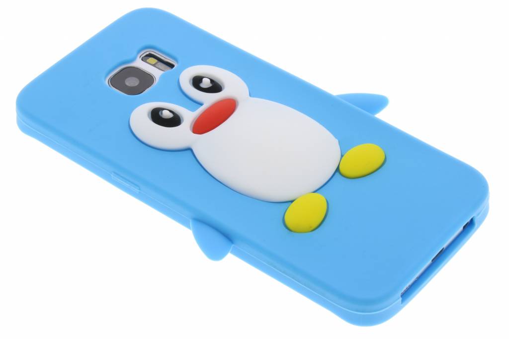 Image of Lichtblauw pinguin siliconen hoesje voor de Samsung Galaxy S7 Edge