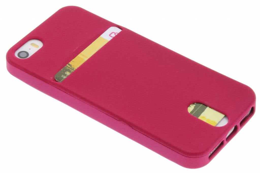 Image of Fuchsia TPU siliconen card case voor de iPhone 5 / 5s / SE