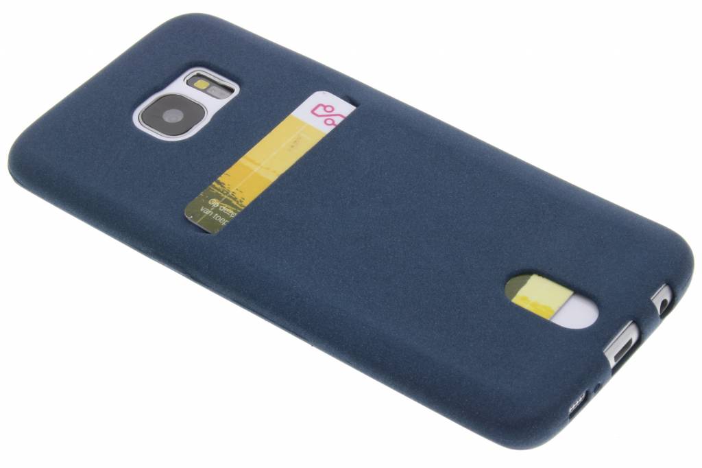 Image of Donkerblauwe TPU Siliconen card case voor de Samsung Galaxy S7 Edge