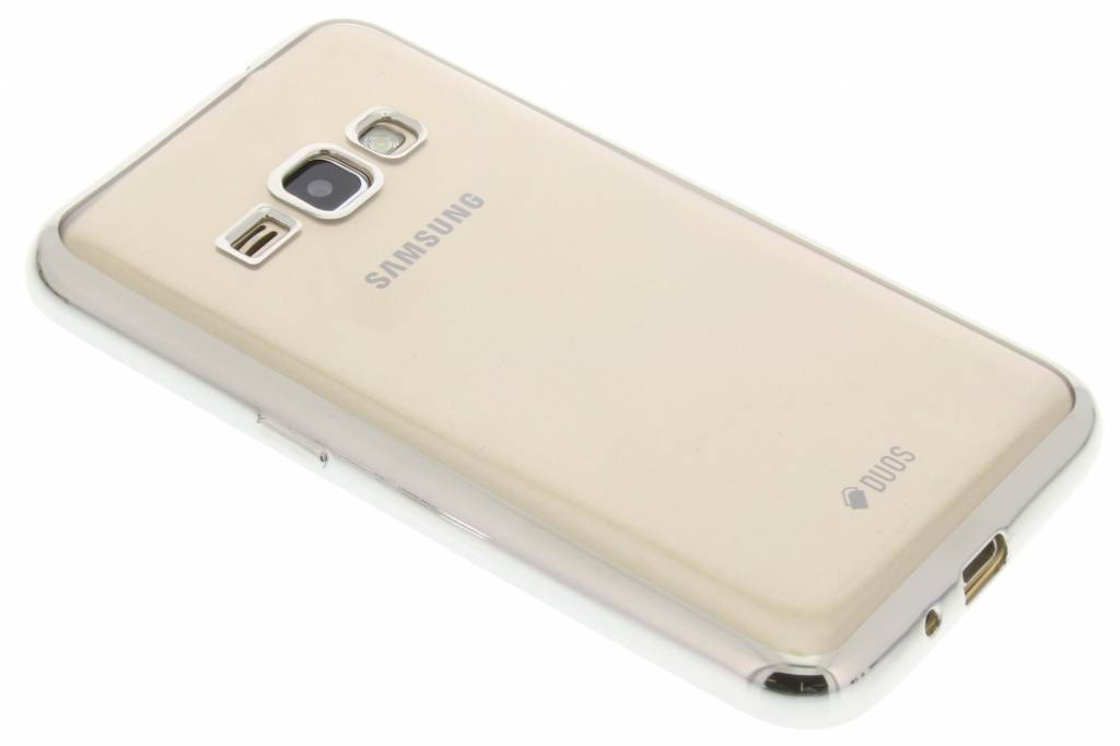 Image of Zilveren TPU hoesje met metallic rand voor de Samsung Galaxy J1 (2016)