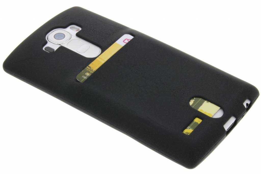 Image of Zwarte TPU siliconen card case voor de LG G4