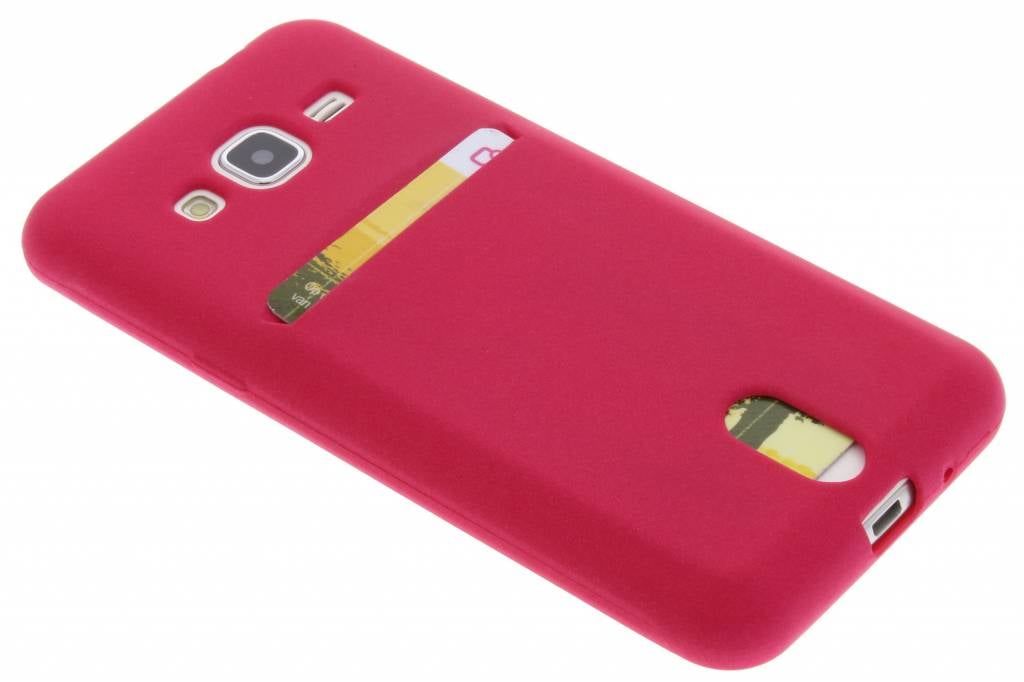 Image of Fuchsia TPU siliconen card case voor de Samsung Galaxy J3 / J3 (2016)