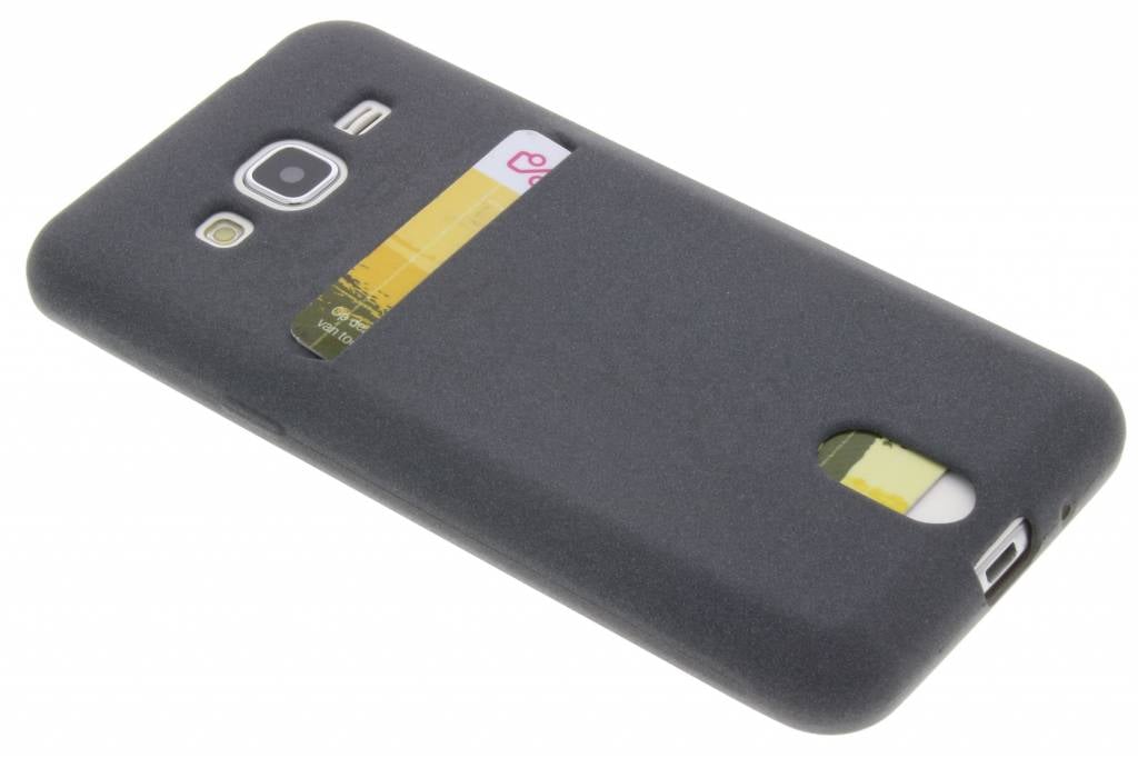 Image of Grijze TPU siliconen card case voor de Samsung Galaxy J3 / J3 (2016)