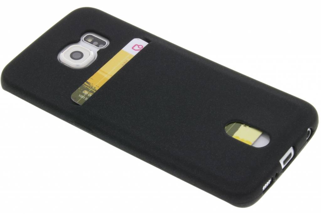 Image of Zwarte TPU siliconen card case voor de Samsung Galaxy S6 Edge