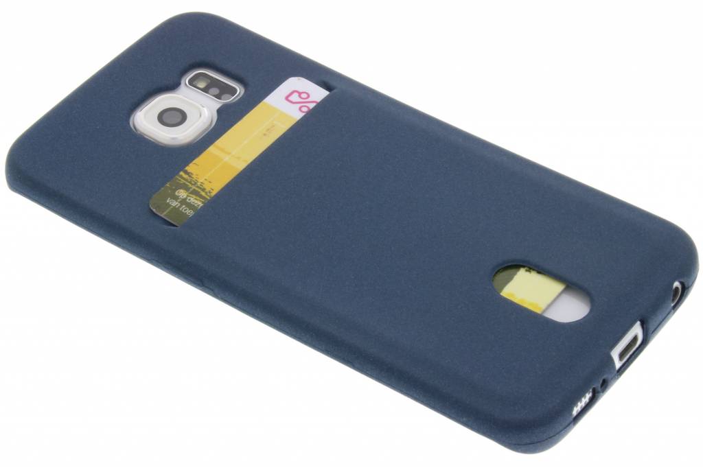 Image of Donkerblauwe TPU siliconen card case voor de Samsung Galaxy S6 Edge