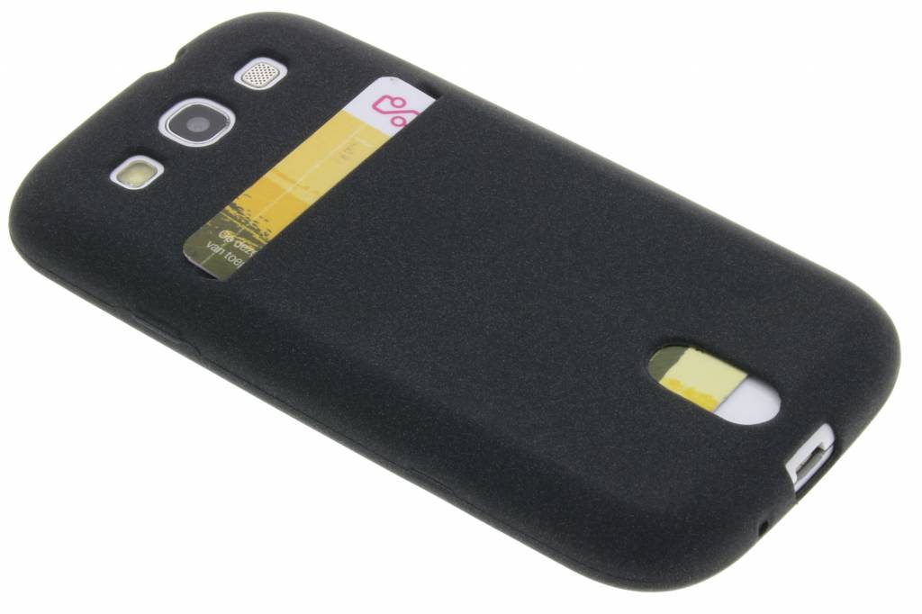 Image of Zwarte TPU siliconen card case voor de Samsung Galaxy S3 / Neo