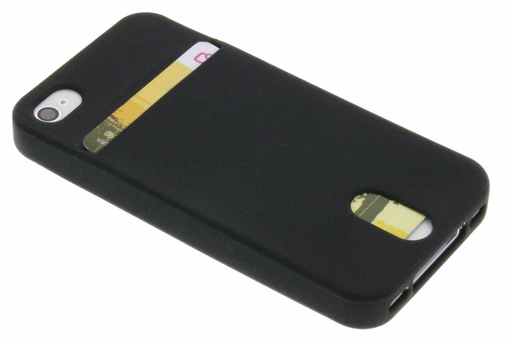 Image of Zwarte TPU siliconen card case voor de iPhone 4 / 4s