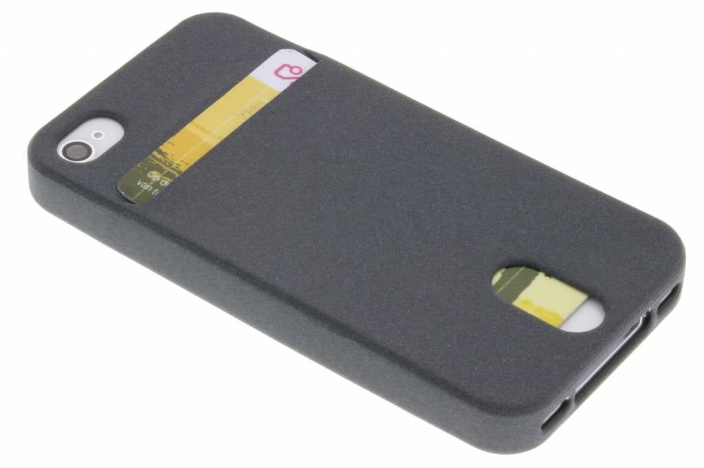 Image of Grijze TPU siliconen card case voor de iPhone 4 / 4s