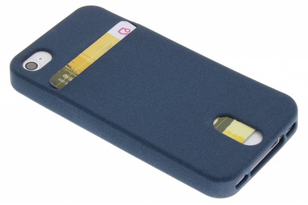 Image of Donkerblauwe TPU siliconen card case voor de iPhone 4 / 4s