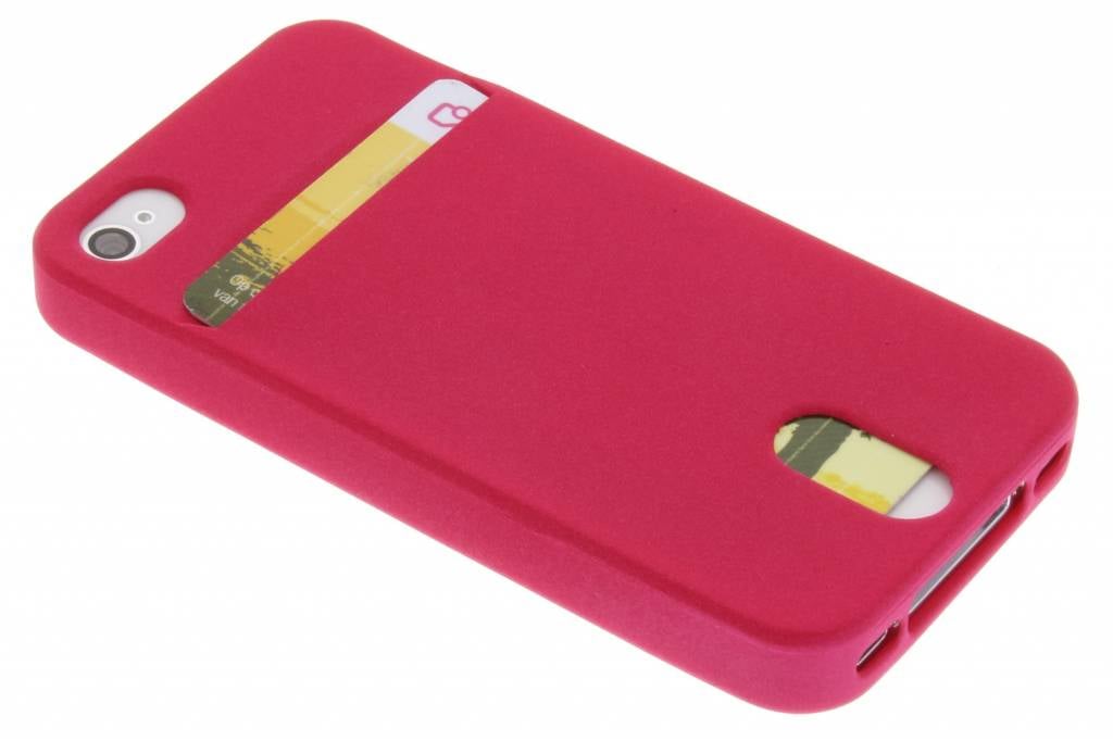 Image of Fuchsia TPU siliconen card case voor de iPhone 4 / 4s