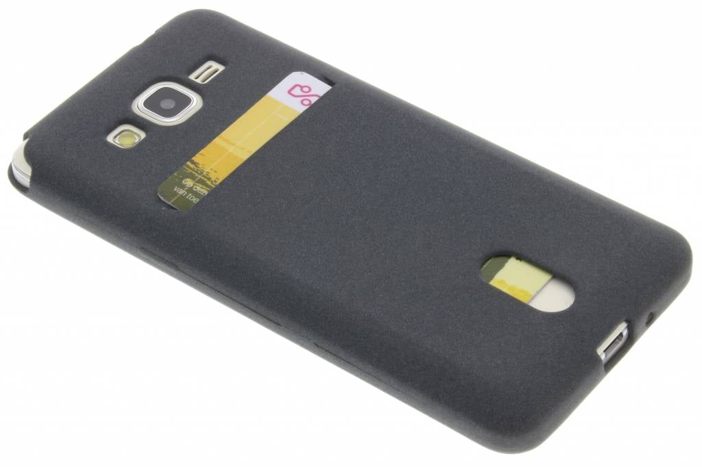 Image of Grijze TPU siliconen card case voor de Samsung Galaxy Grand Prime